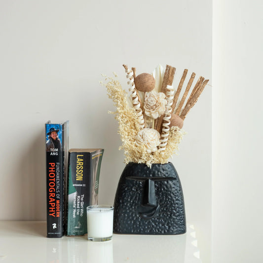 Sun-Kissed Bunch in a Quirky Face Vase