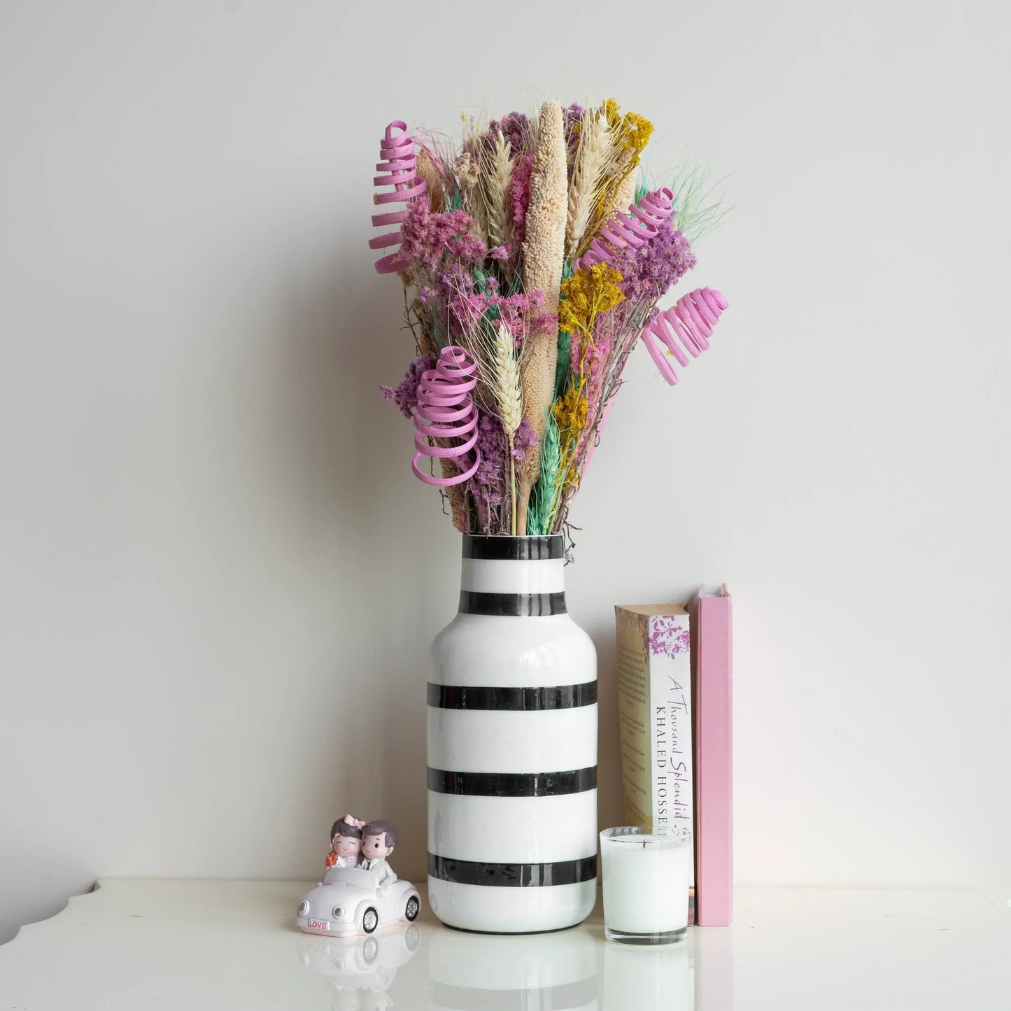 Floral Confetti Bunch In Retro Metal Vase