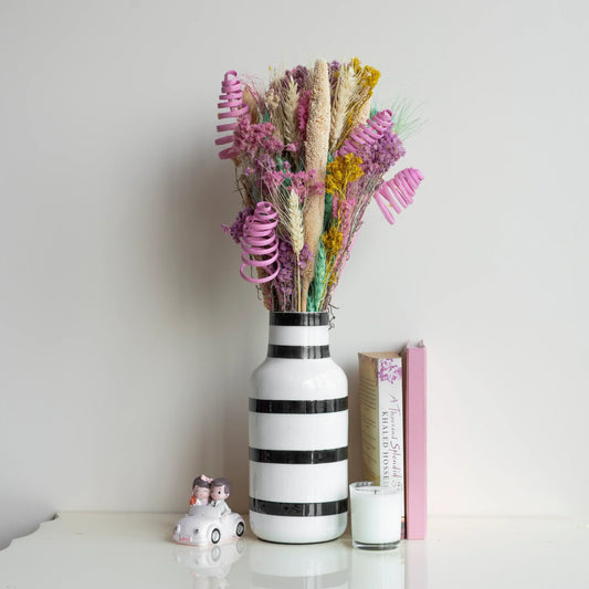 Floral Confetti Bunch In Retro Metal Vase