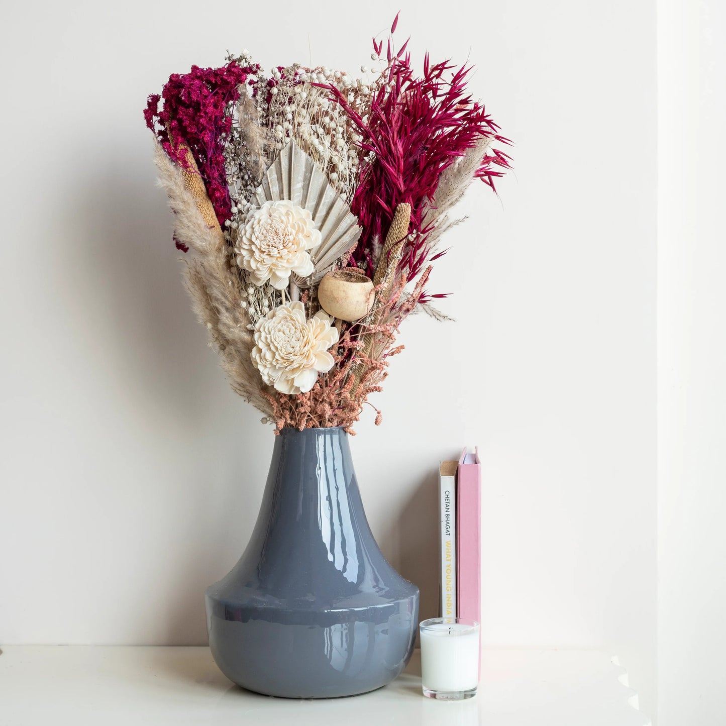Blush Pink in Mirage Metal Vase