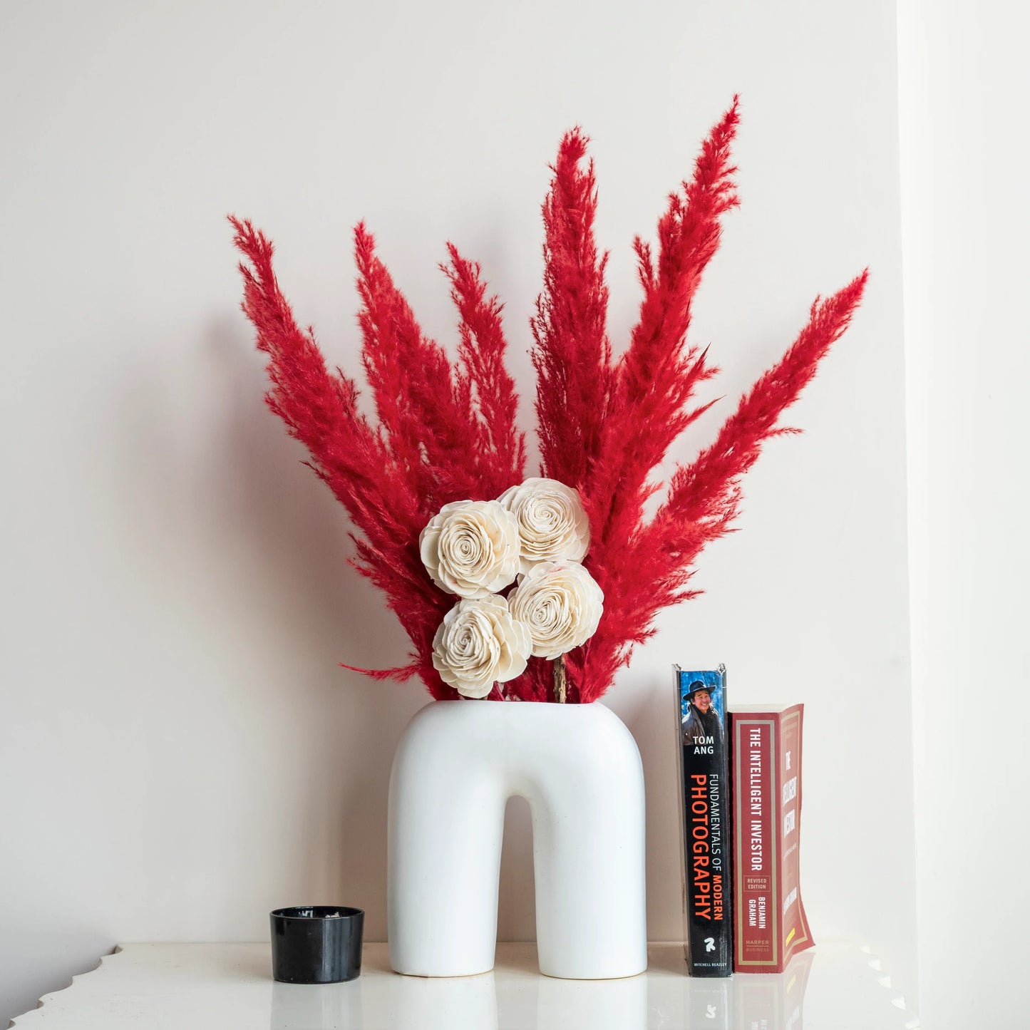 Crimson Red Boho Pampas Bunch