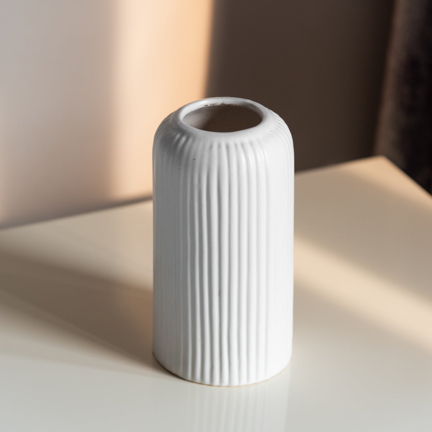 Sun-Kissed Oasis Bunch in a White Ribbed Vase