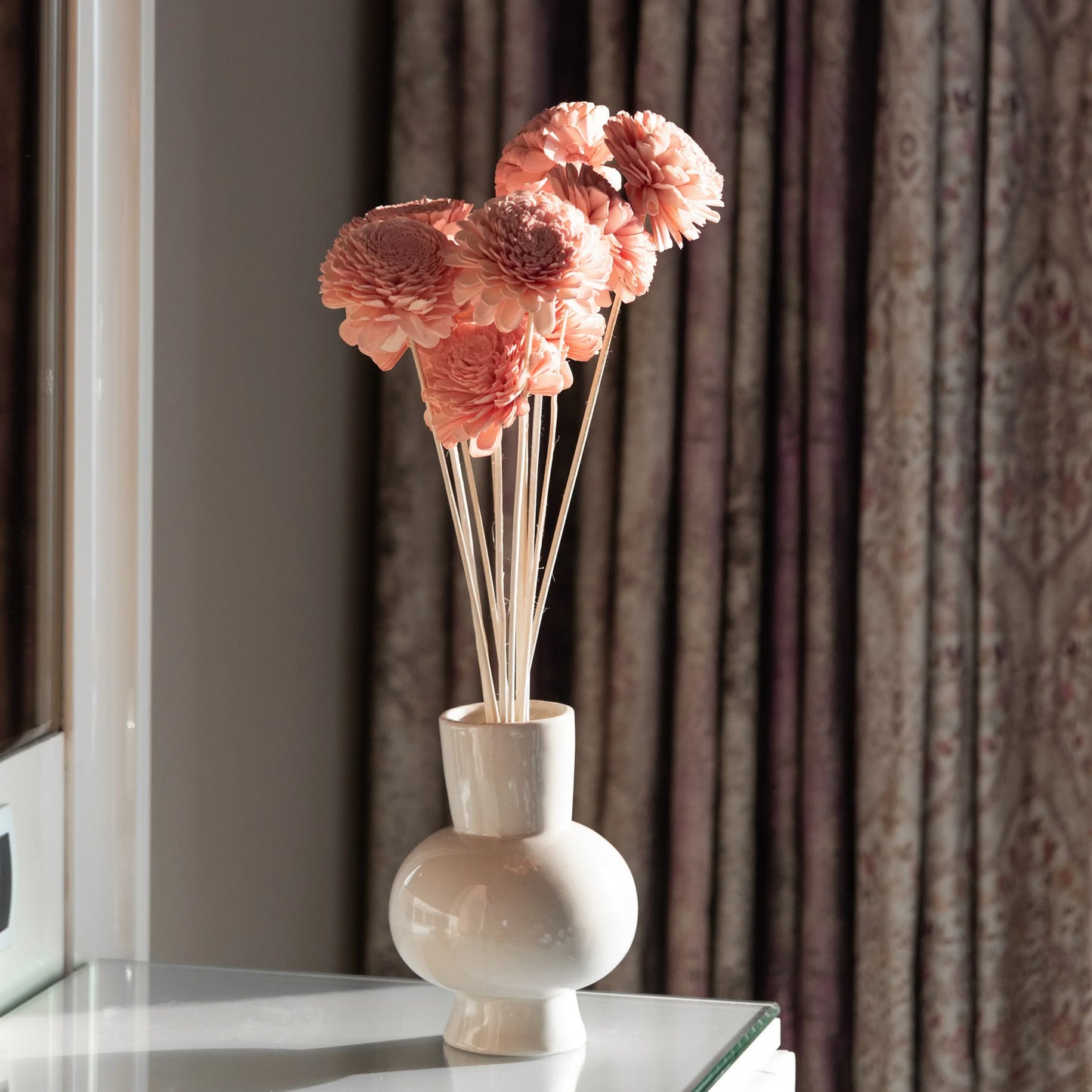 Blush Pink Belly Sola Wood Flowers Sticks (10 Sticks)