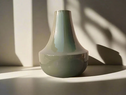 Green mirage metal vase