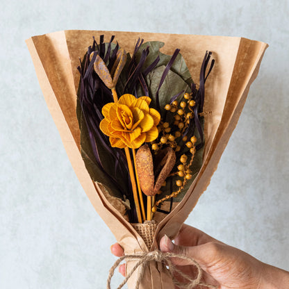 Sand Dune Bunch With a Half Ring White Vase