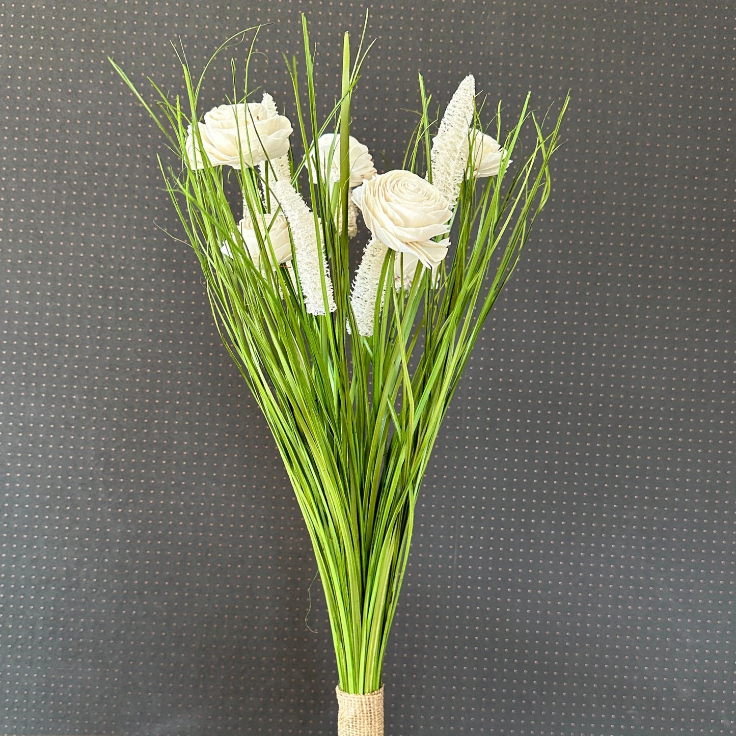 Classic Green and White Everlasting Floral Bunch