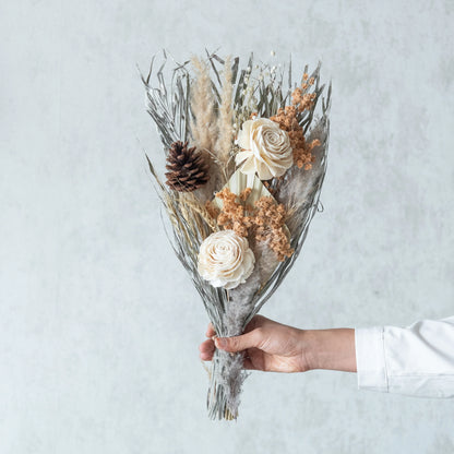 Silver Dawn Bunch in a White Ribbed Vase