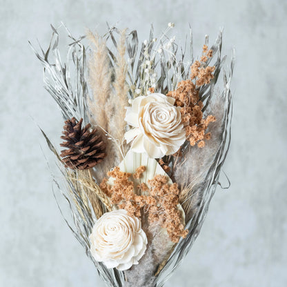 Silver Dawn Bunch in a White Ribbed Vase