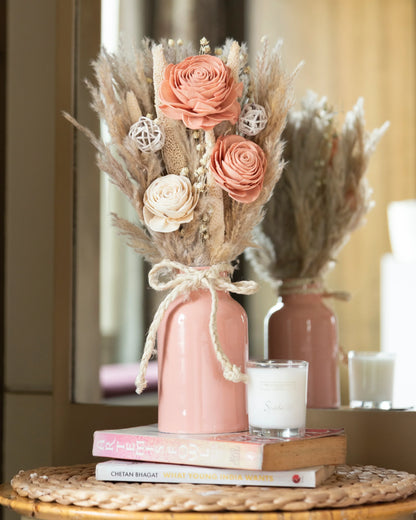 Joy Jar Series ( 4 Bunches In 4 Metal Vases)