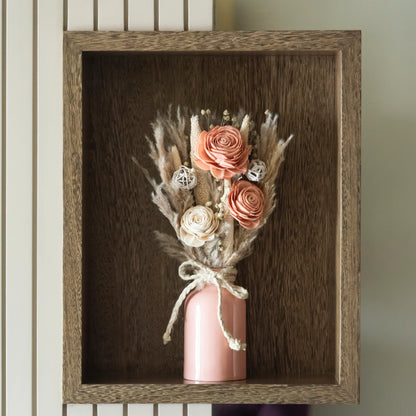 La Vie En Rose Pink Bunch In Pink Bloom Metal Vase