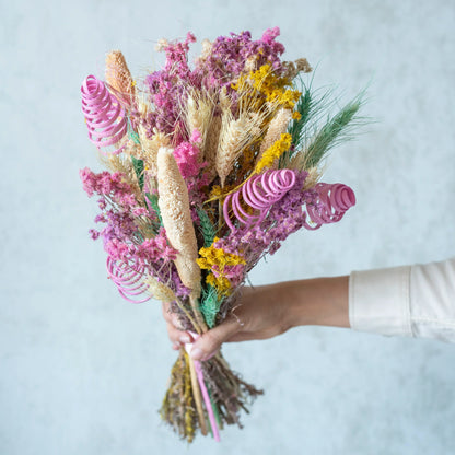 Floral Confetti Bunch In Retro Metal Vase