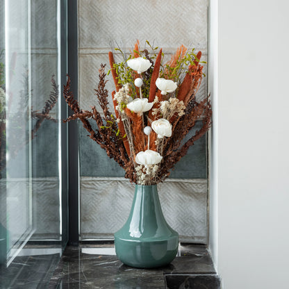 Wildwood Bunch In Green  Mirage Metal Vase