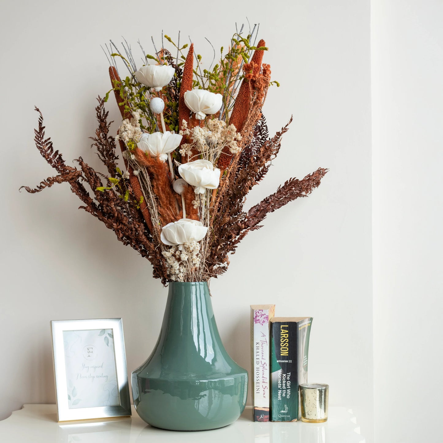 Wildwood Bunch In Green  Mirage Metal Vase