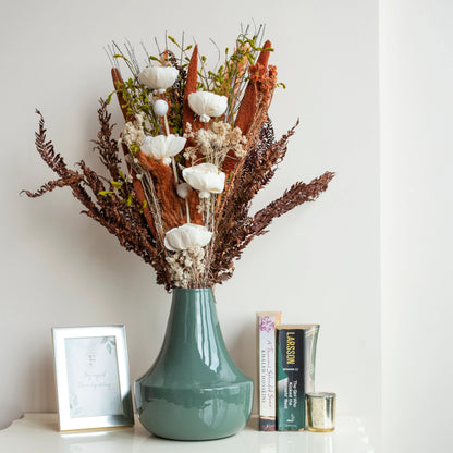 Wildwood Bunch In Green  Mirage Metal Vase