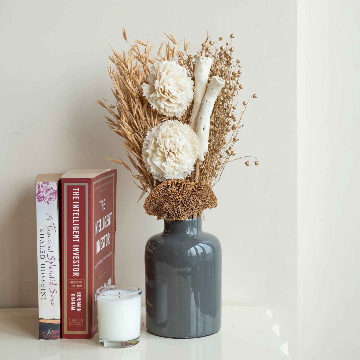 Desert Oasis Bunch in Grey Halo Metal Jar