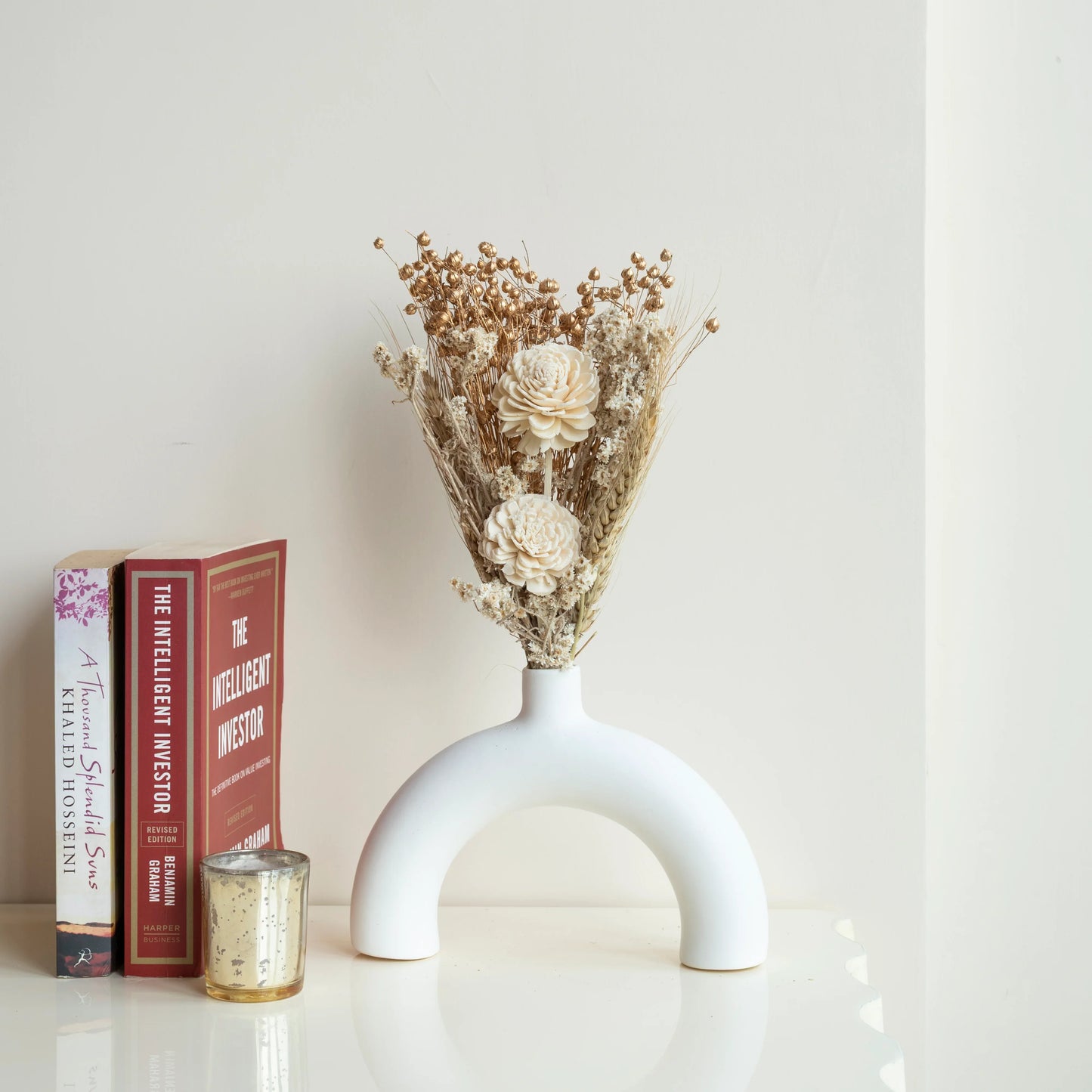 Brunch Bunch With a Half Ring White Vase