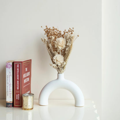 Brunch Bunch With a Half Ring White Vase