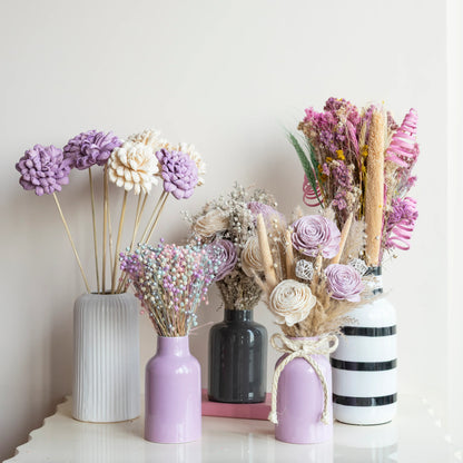 The Lilac Luxe Set (5 Vase and Flower Sets)