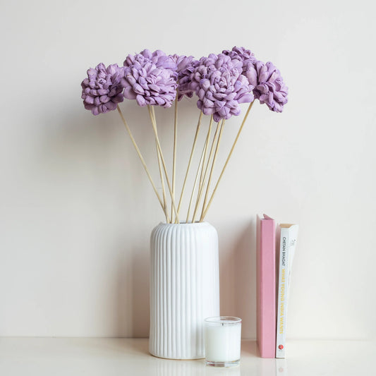 Lilac Sola Wood Flowers Sticks (10 Sticks)