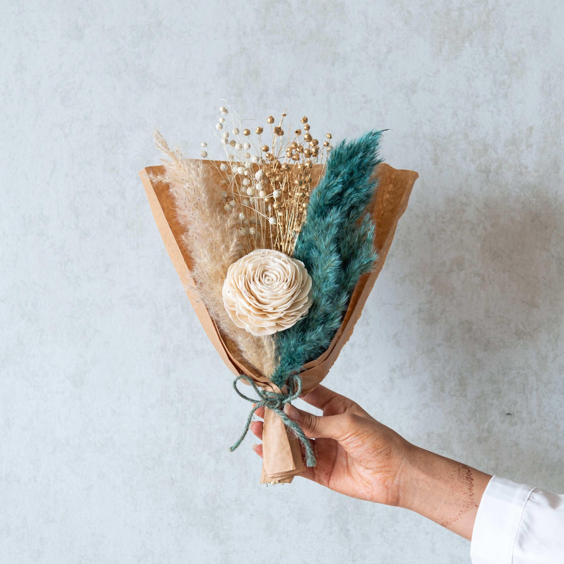 Summer Breeze Bunch With a Half Ring White Vase