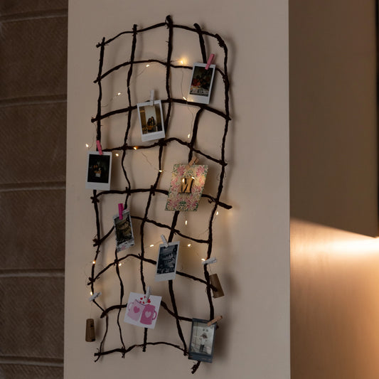 Customized Photo Mat Hanging with Clips and Led String Light