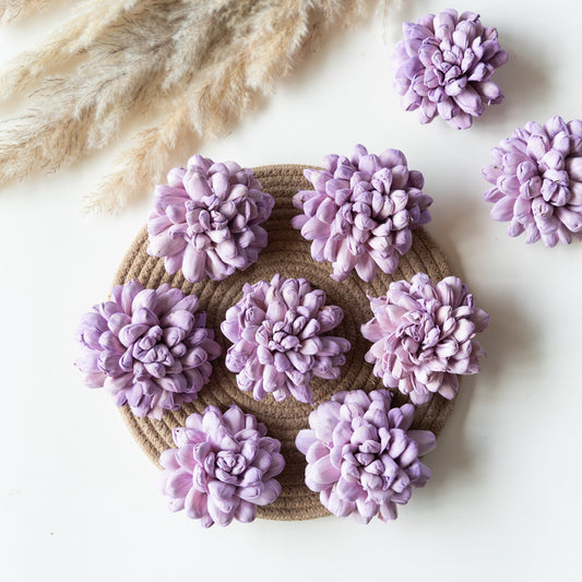 Lilac Sola Wood Flowers (Pack of 10)