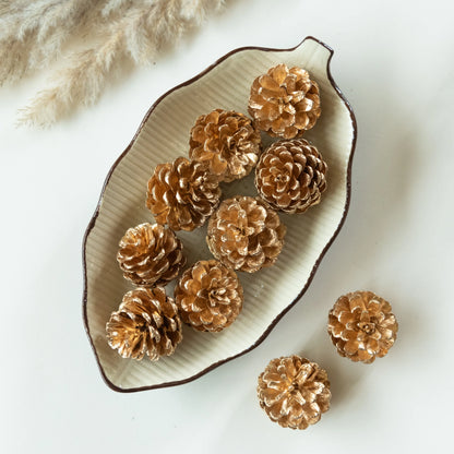Golden Pine Cones (Set of 10 pcs)