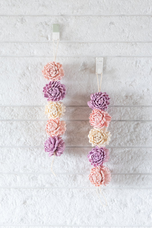 Eco-Friendly Sola Wood Flowers Garlands (Set of 2) - PInk and Lavender