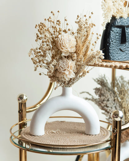 Brunch Bunch With a Half Ring White Vase