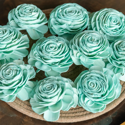 Blue Lagoon Sola Roses 8 cm (Pack of 10)