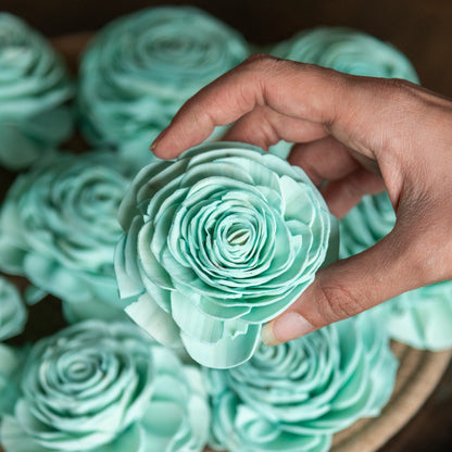 Blue Lagoon Sola Roses 8 cm (Pack of 10)