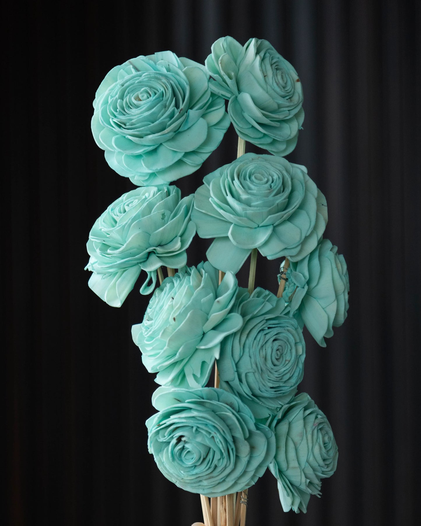Blue Lagoon Sola Wood Rose Flowers Sticks (10 Sticks)