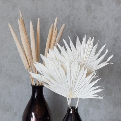 Combination of White Sun Palm Leaves (3 Pcs) and  White Millet Sticks (10 Sticks)