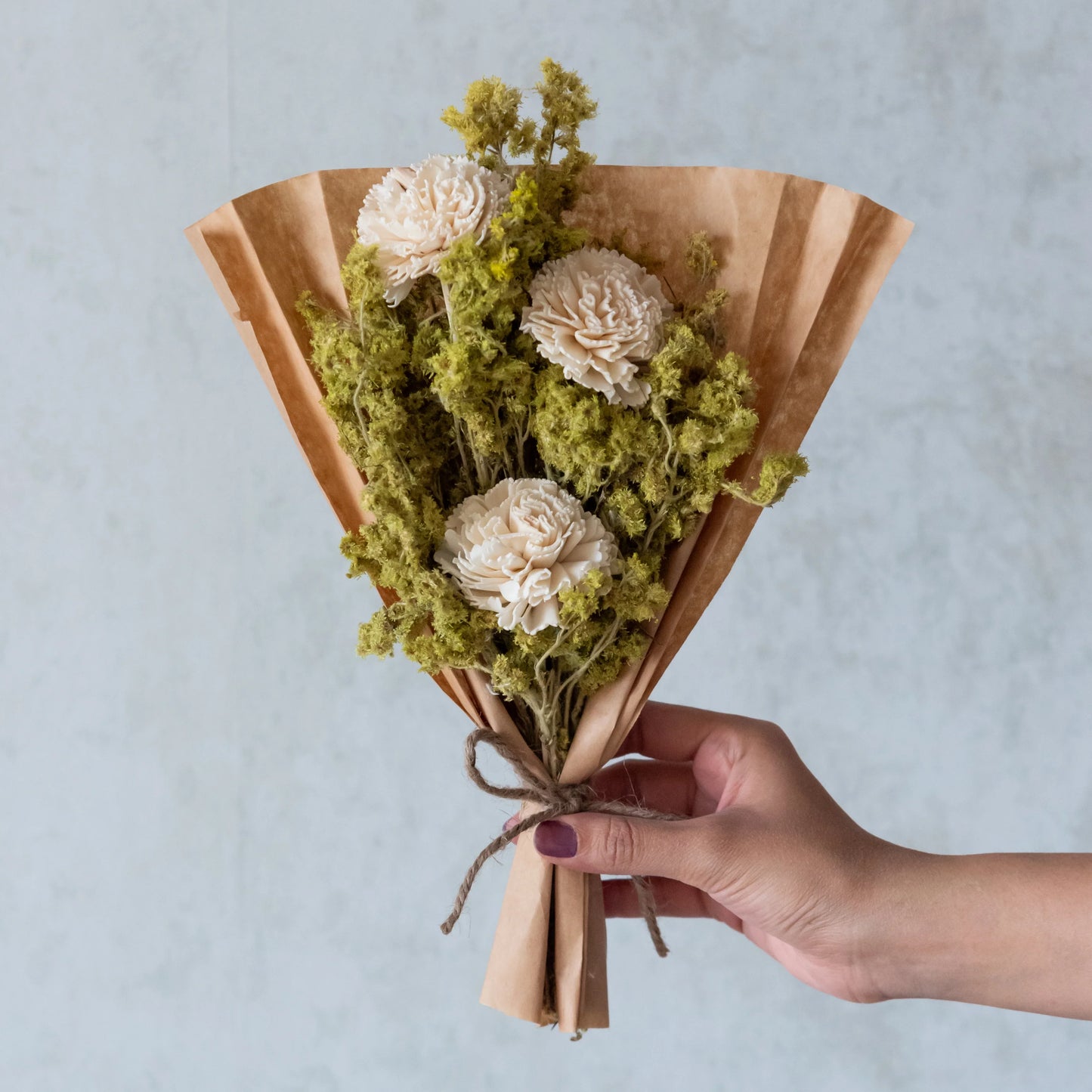 Green Gypsy and Carnation Bunch