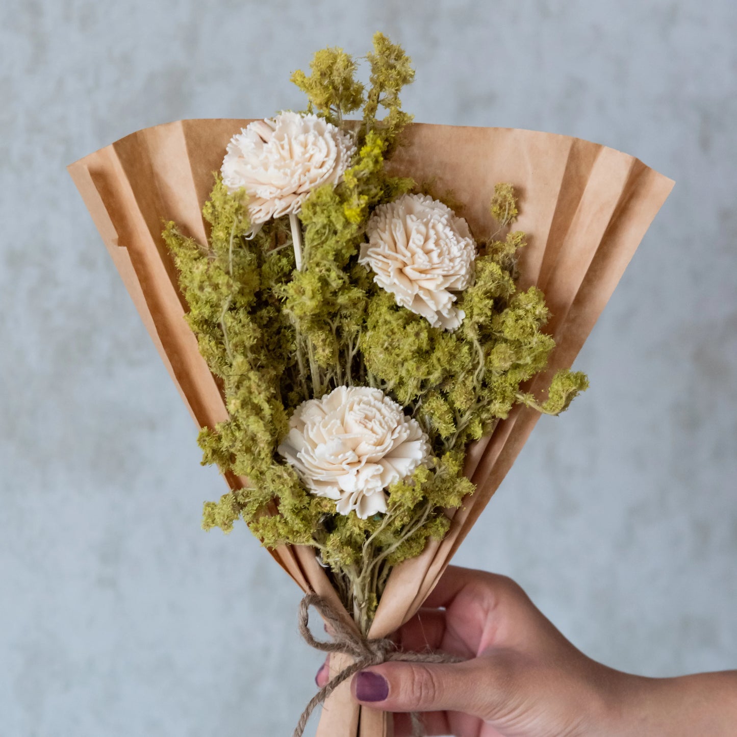 Green Gypsy and Carnation Bunch