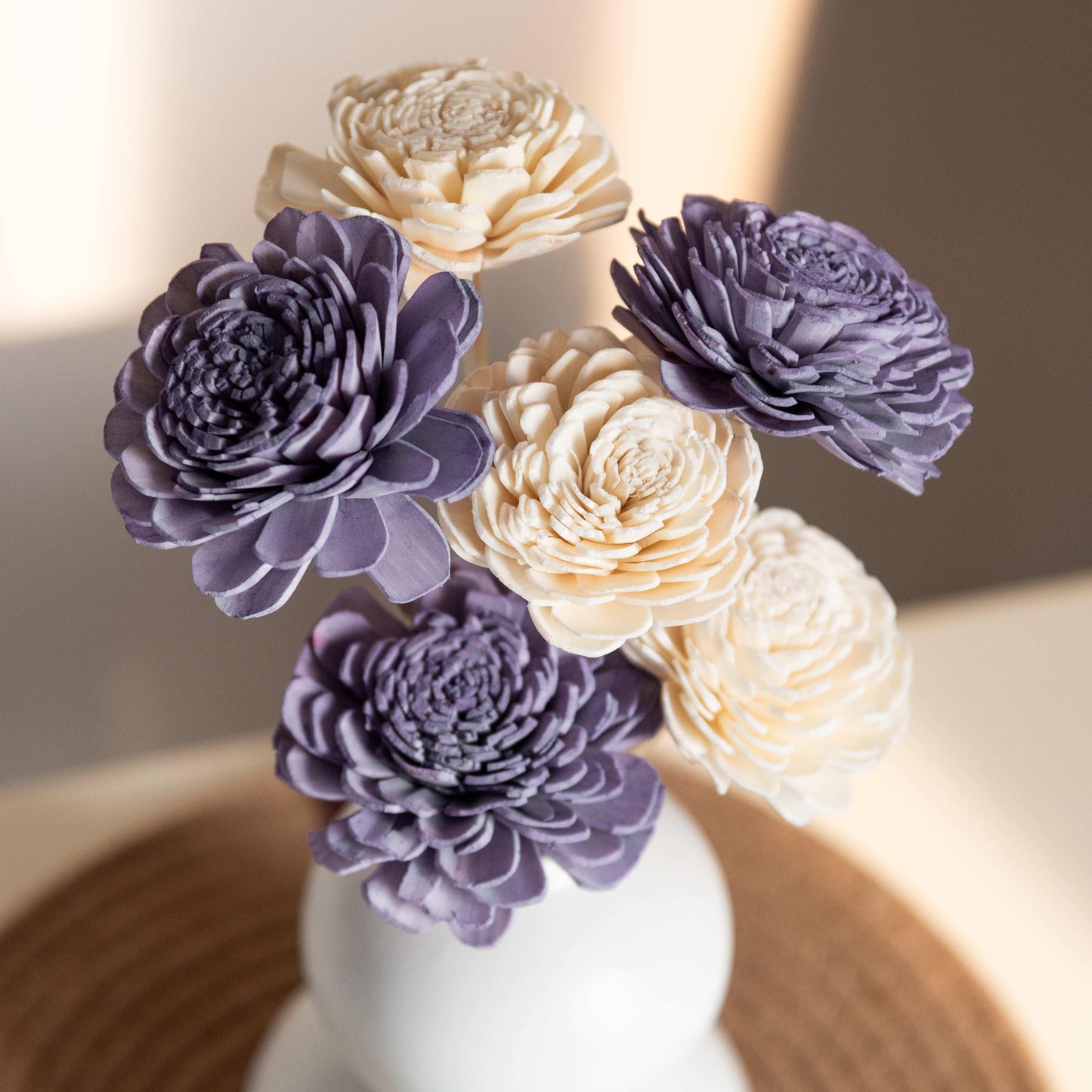 Lavender and White Sola Flower Sticks (10 Sticks)