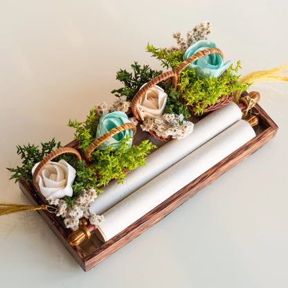 Floral Mini Basket- Blue and White (Set of 6)