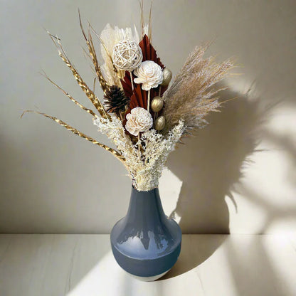 Golden Sunset Bunch In Grey Mirage Metal Vase