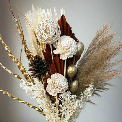 Golden Sunset Bunch In Grey Mirage Metal Vase