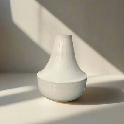 White mirage metal vase