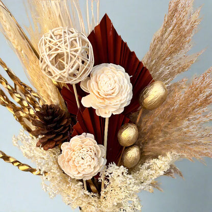 Golden Sunset Bunch In White Mirage Metal Vase