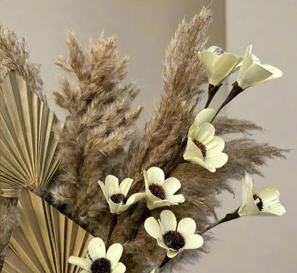 Boho Garden Bunch in green mirage metal vase