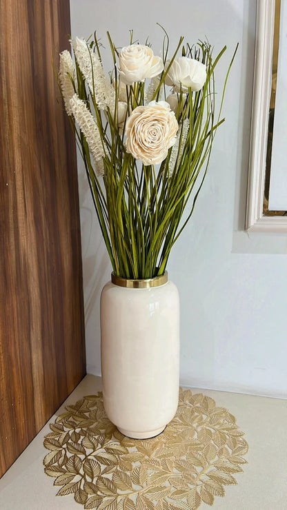 Classic Green and White Everlasting Floral Bunch