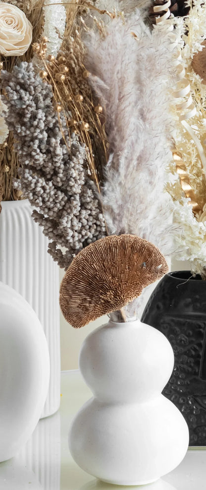 Boho Latte Bunch In a Double Layered Orb Vase