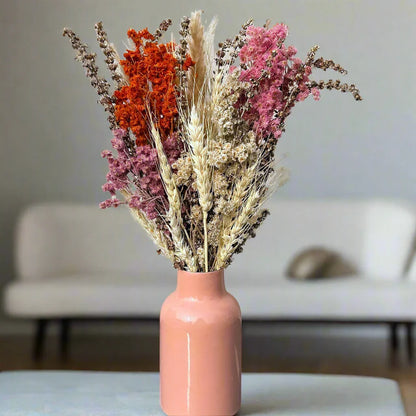 Boho Rainbow Bunch In PInk Bloom Metal Vase