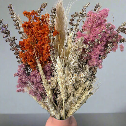 Boho Rainbow Bunch In PInk Bloom Metal Vase