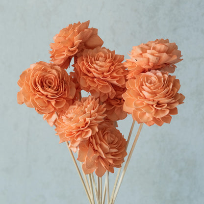 Peachy Sola Wood Flowers Sticks (10 Sticks)