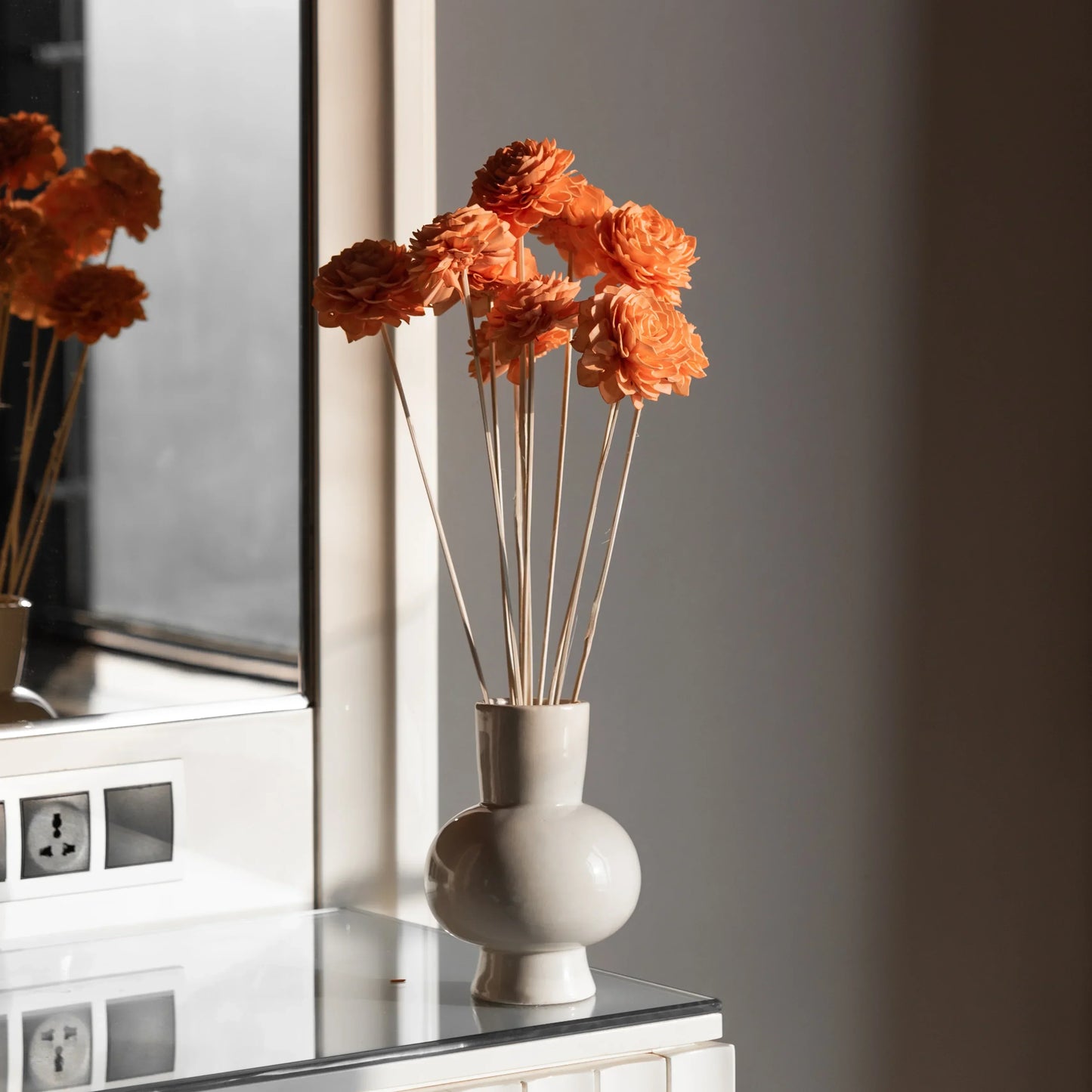 Peachy Sola Wood Flowers Sticks (10 Sticks)